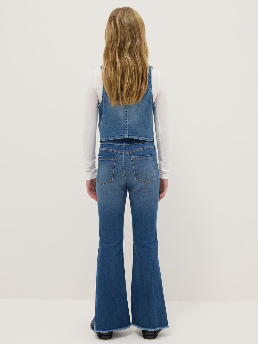 Jeggings in cotone elasticizzato blu da ragazza vestibilit&agrave; flare_1