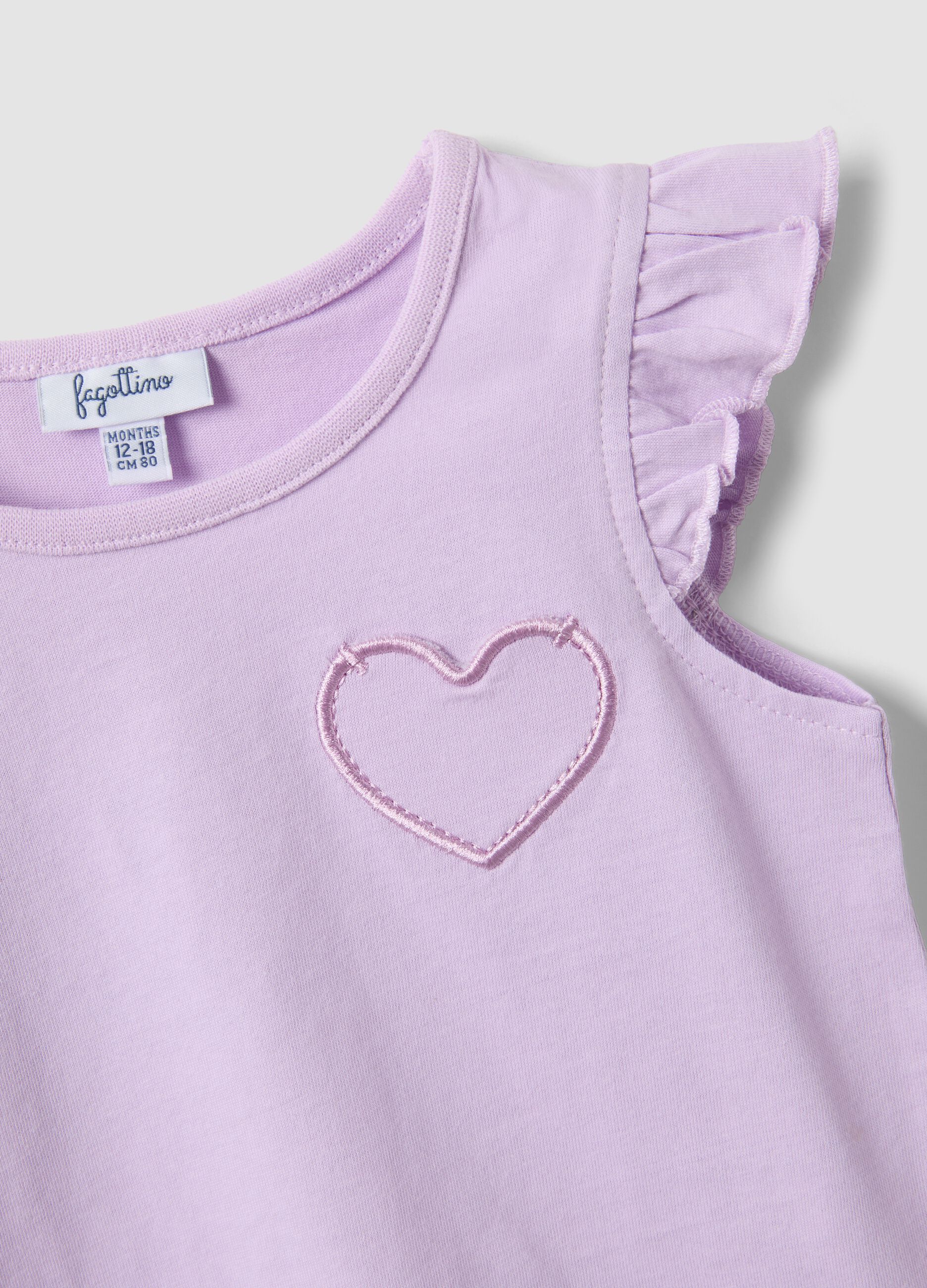 2-pack of pink pure cotton tank tops with ruffles