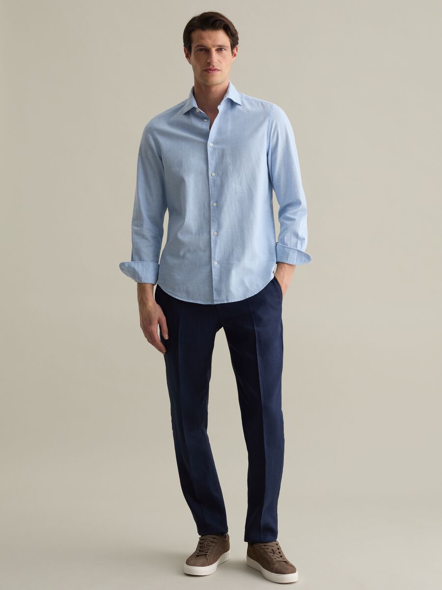 Regular-fit shirt in cotton and linen_1