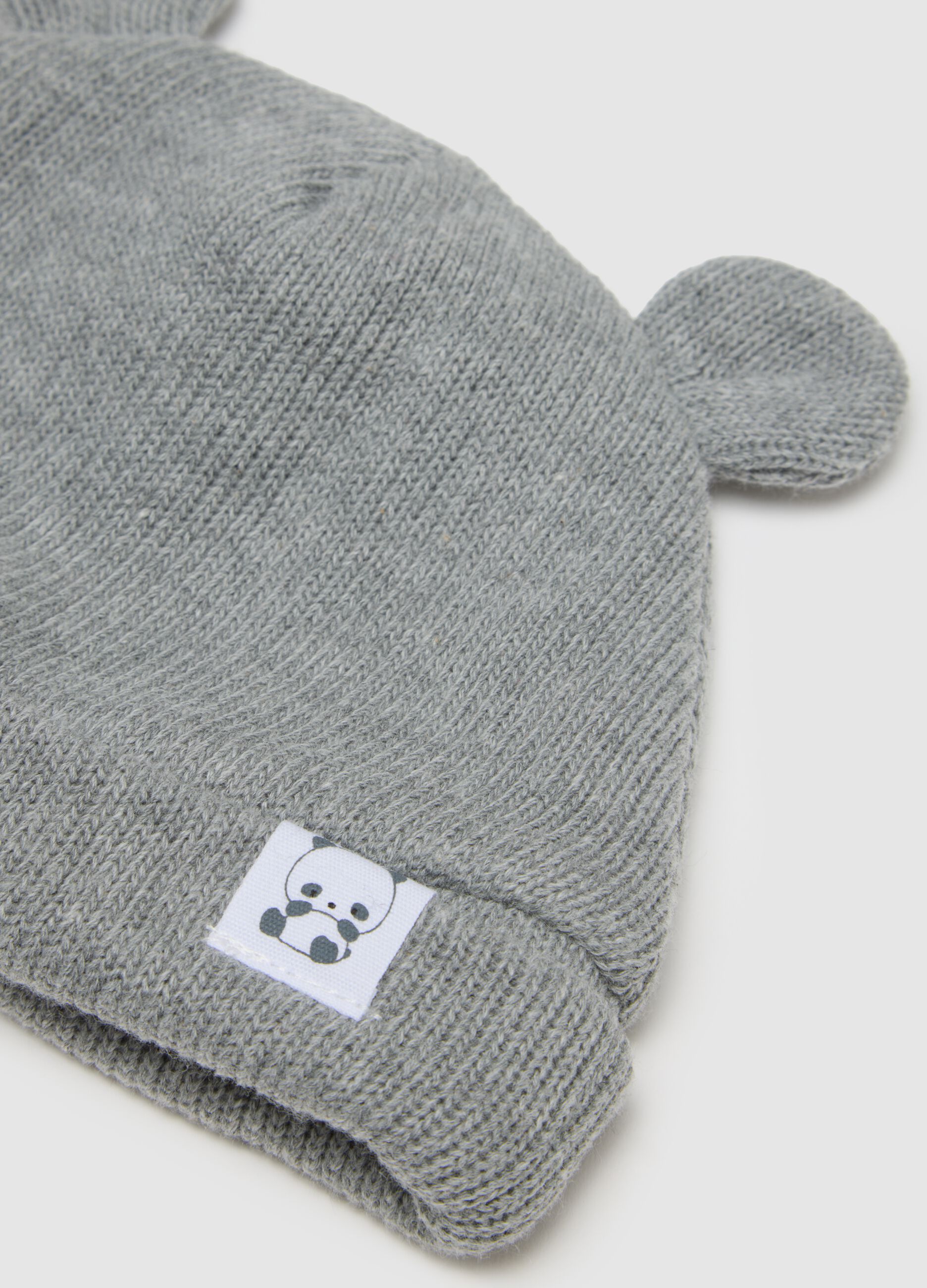 Baby Hat in Grey Cotton Blend