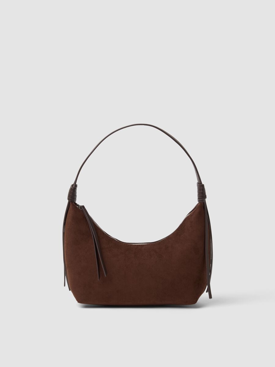 Brown hobo bag in stretch fabric_0