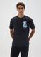 Black pure cotton T-shirt in relaxed fit_0