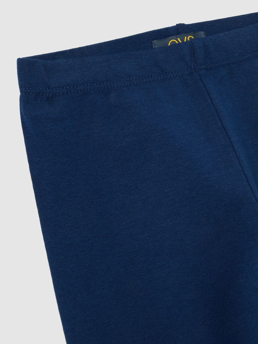 Girls' Blue Cotton Blend Skinny Fit Shorts_2