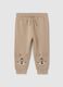 Baby trousers in pure beige cotton regular fit_0