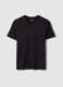 Black pure cotton regular fit V-neck T-shirt_4