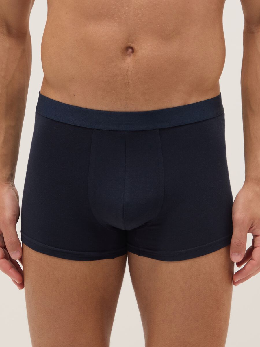 Tripack men's boxer shorts in stretch cotton blue regular fit_1