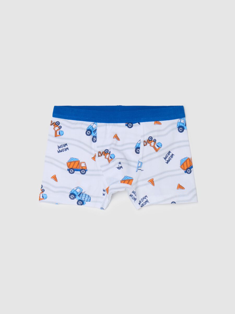 Boxer in cotone stretch con stampa macchine da lavoro _0