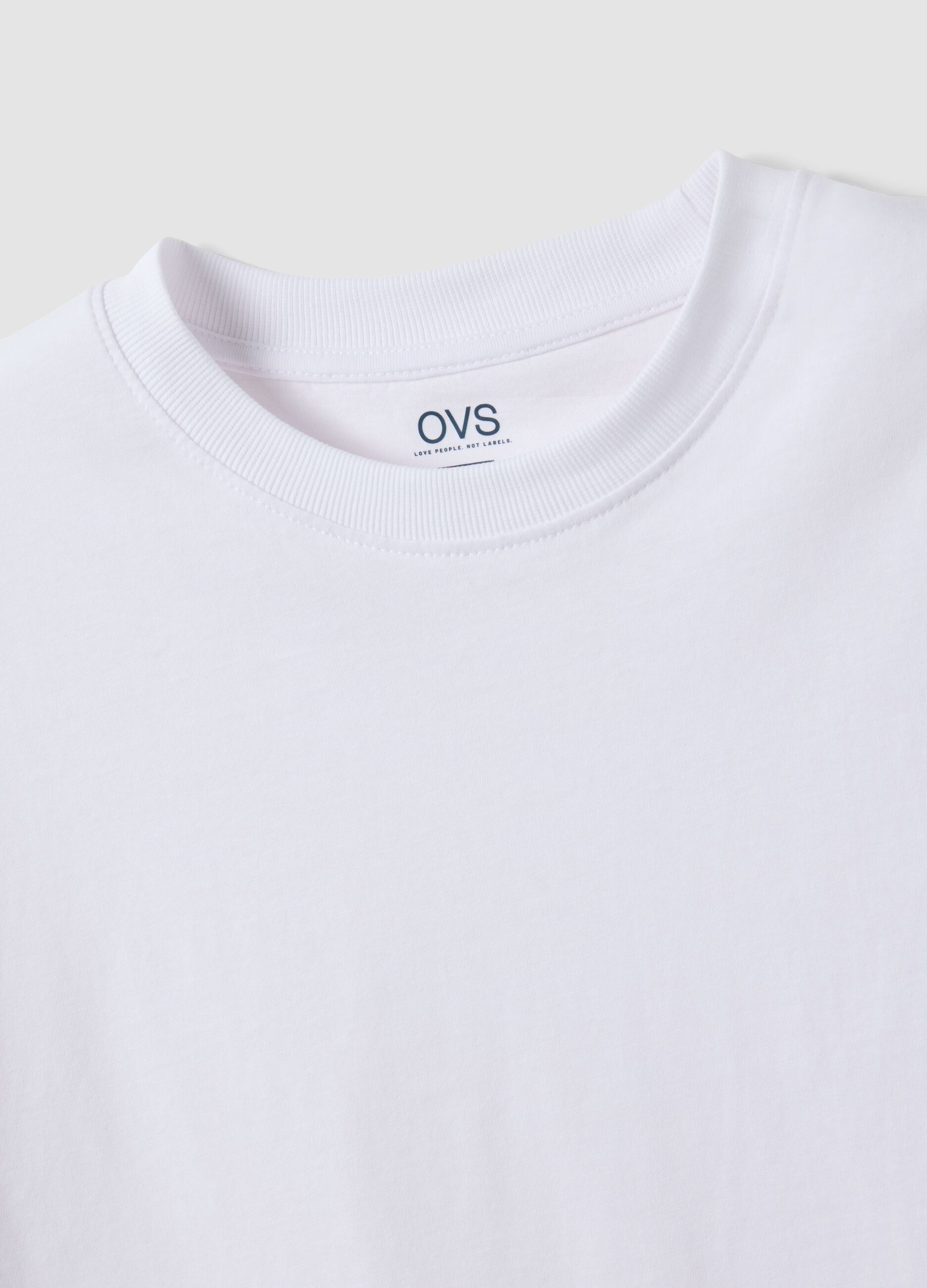 White short-sleeve fitted pure cotton T-shirt