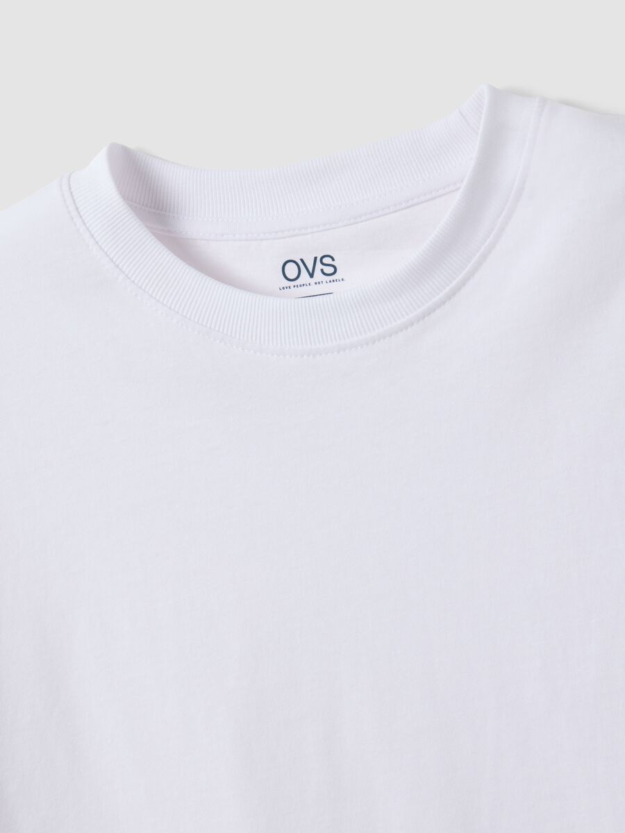 White short-sleeve fitted pure cotton T-shirt_5