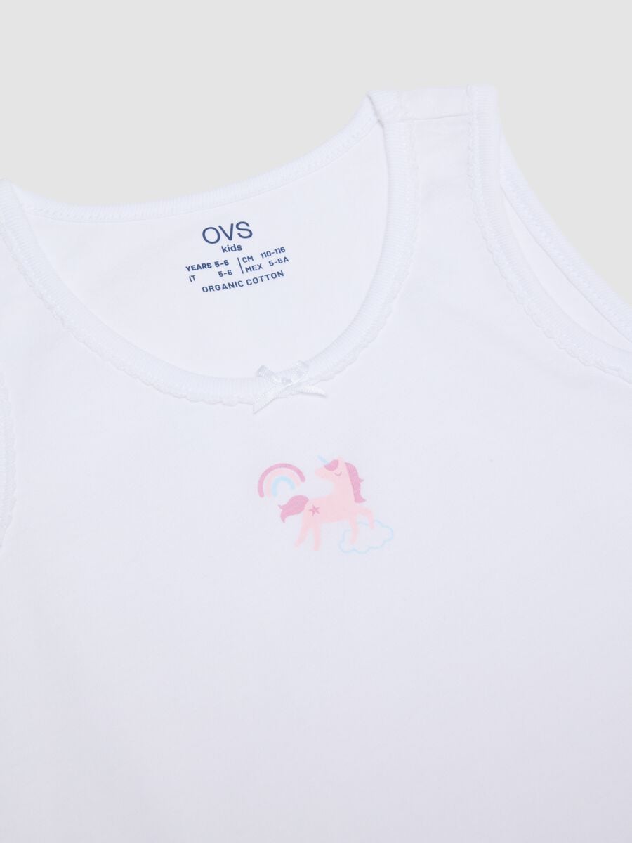 Bipack di canotte bianche in cotone organico regular fit per bambine_2