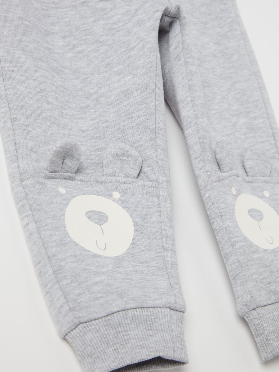Joggers with drawstring and teddy bear print_3
