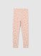 Girls' pink skinny cotton leggings with floral prints_1