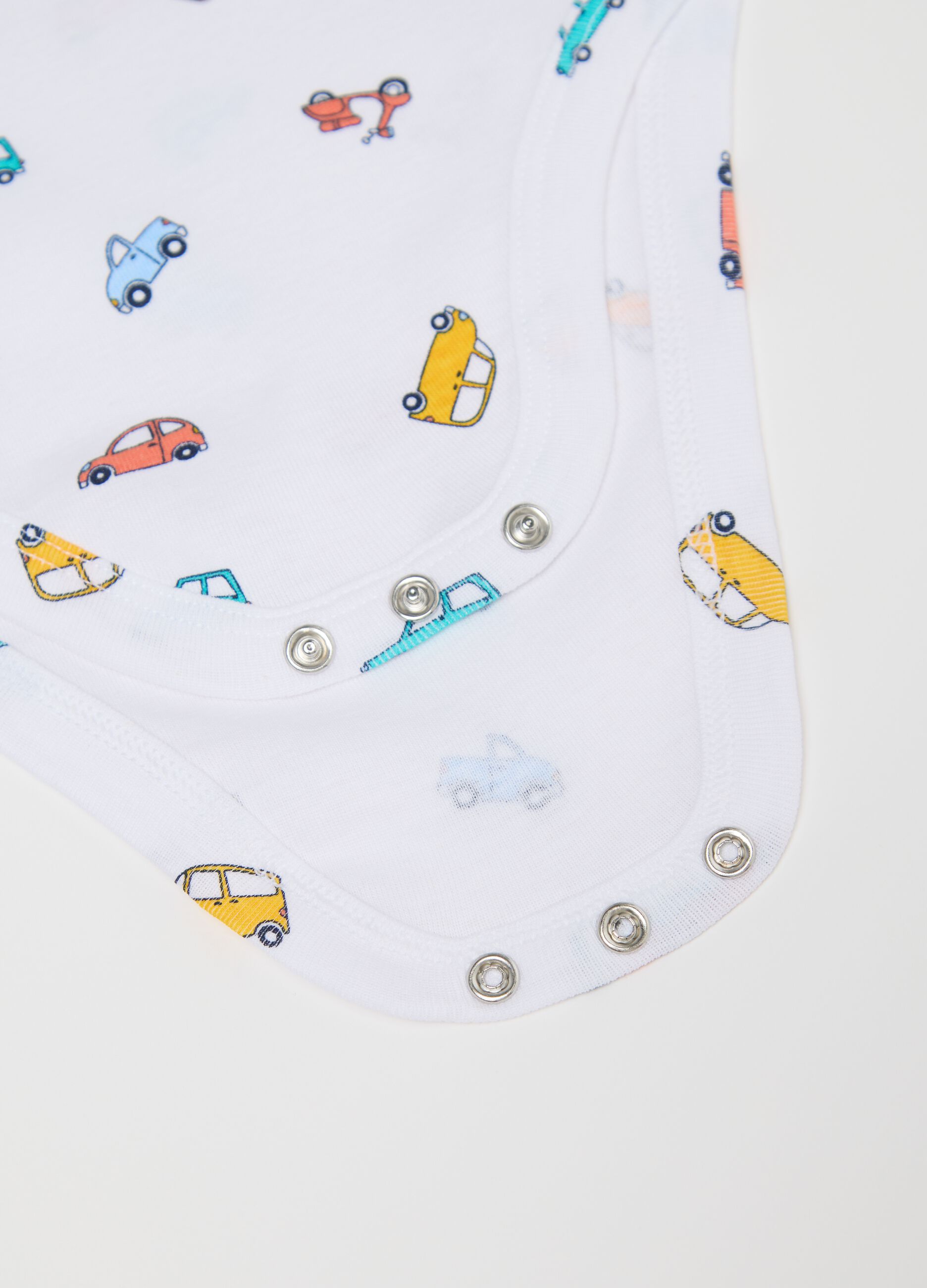 Three-pack sleeveless bodysuits with print