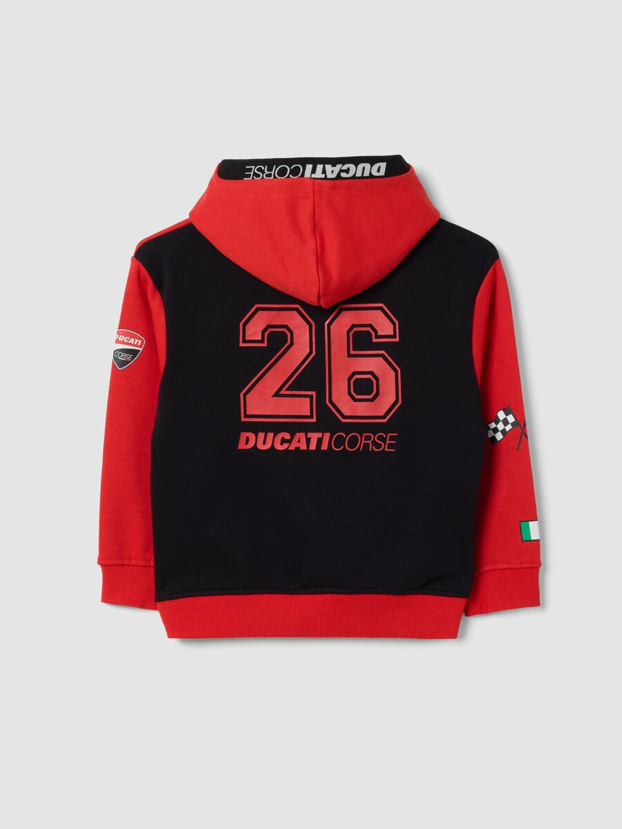 Felpa nera e rossa in fleece di misto cotone a tema Ducati_1