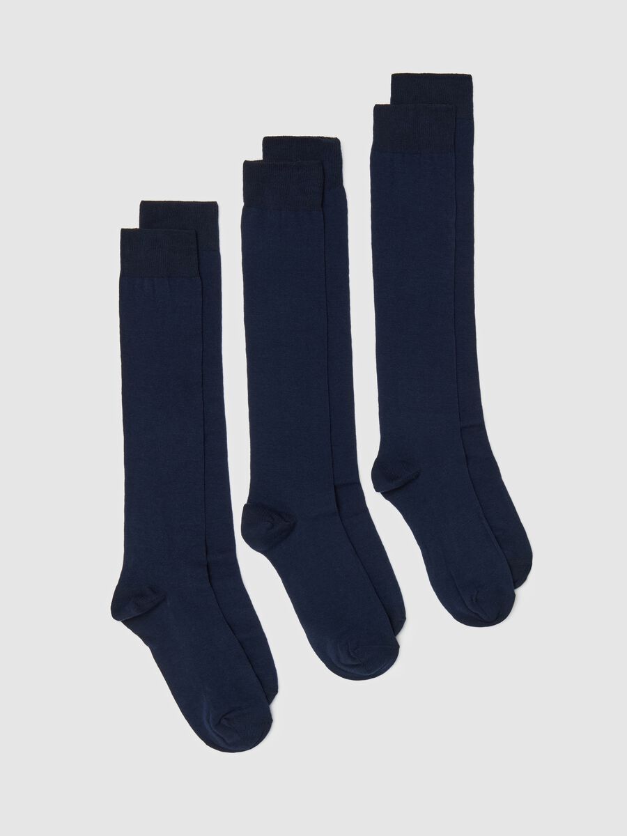 Three-pair pack long socks in organic cotton_0