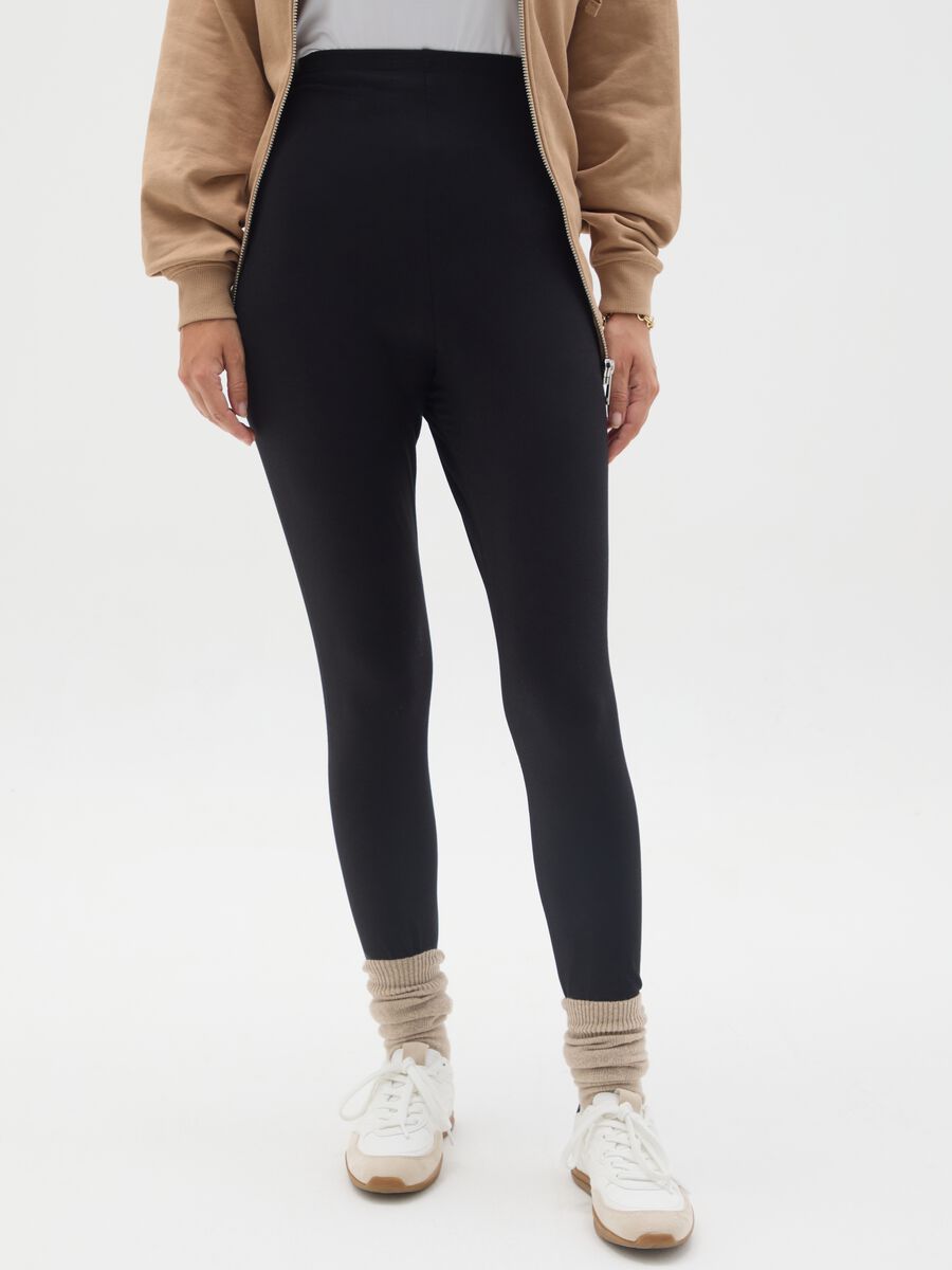Black Stretch Maternity Leggings_1