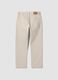 Jeans beige in twill di puro cotone straight fit_2
