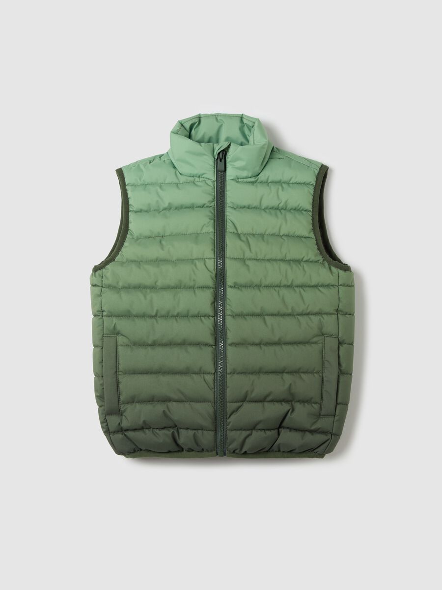 Full-zip water-repellent gilet in dip-dye pattern_0