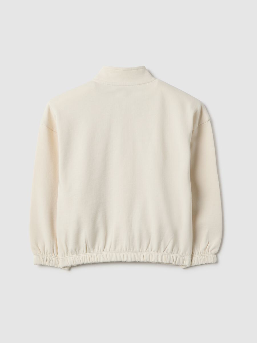 Girls' white pure cotton sweatshirt regular fit_1