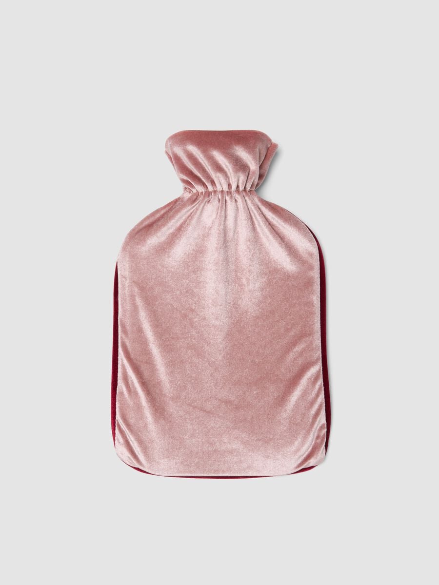 Pink hot water bottle with festive embroidery_1