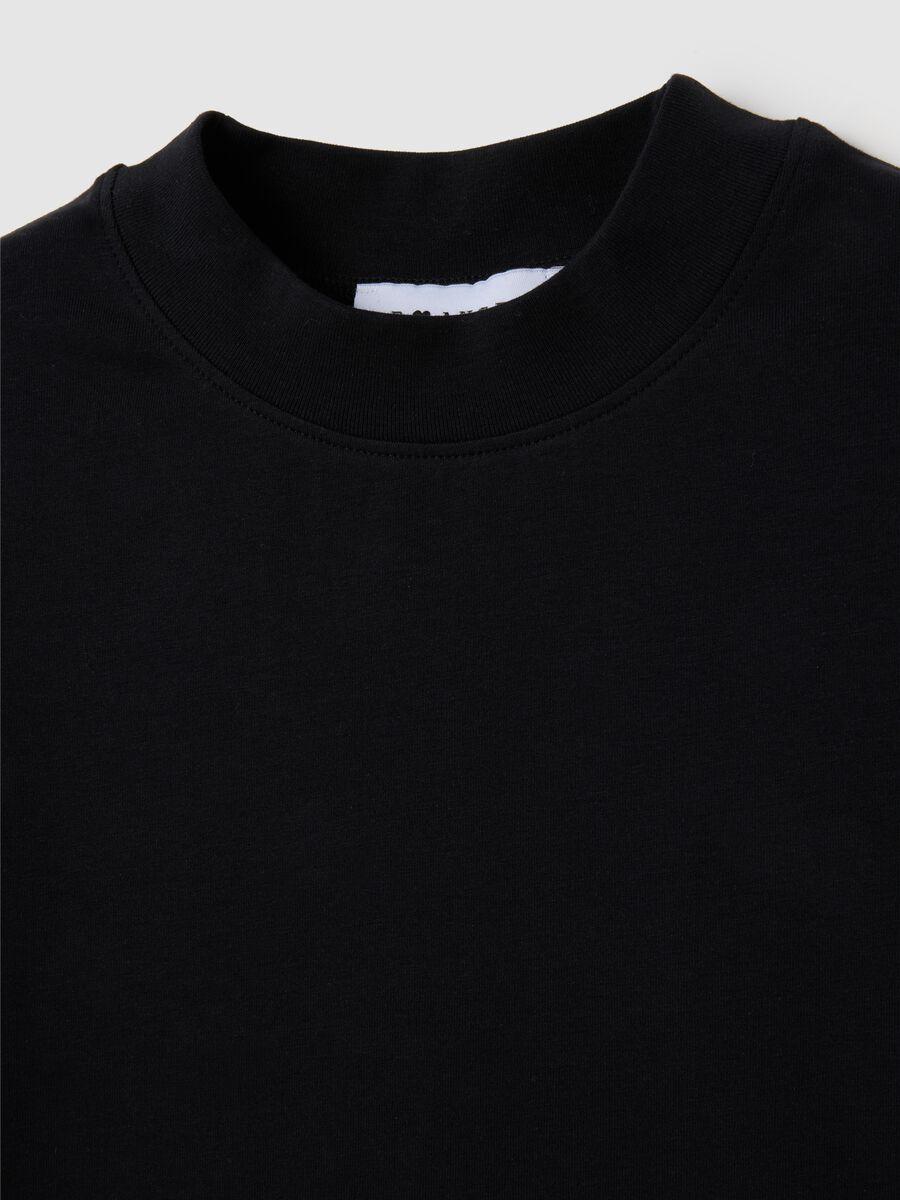 Women's Black Stretch Cotton T-shirt_1
