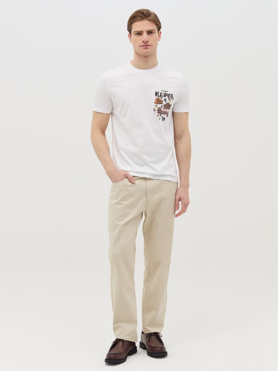 Cotton T-shirt with "Ciao from Roma" print_1