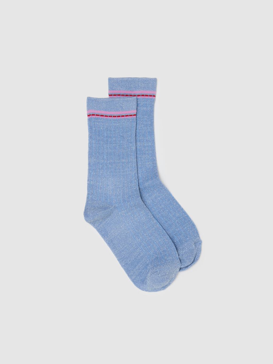 Short blue socks with sparkles_0