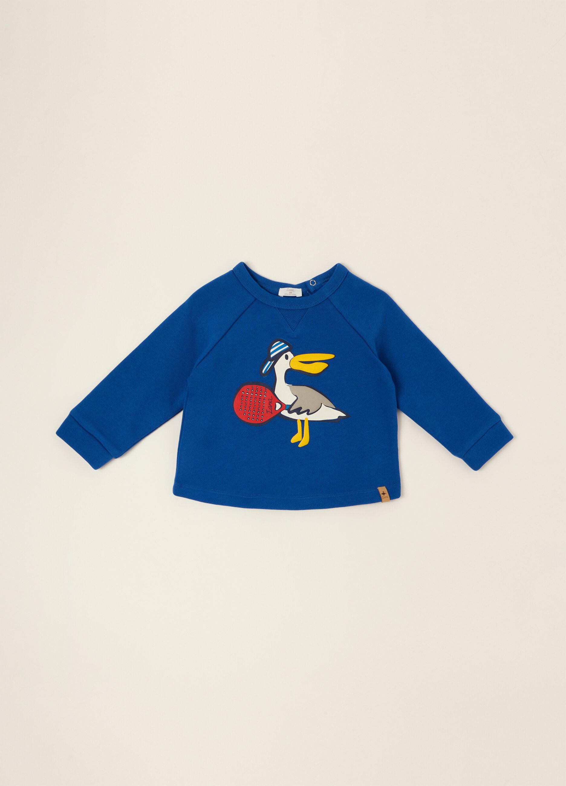 Blue pure cotton baby sweatshirt with print