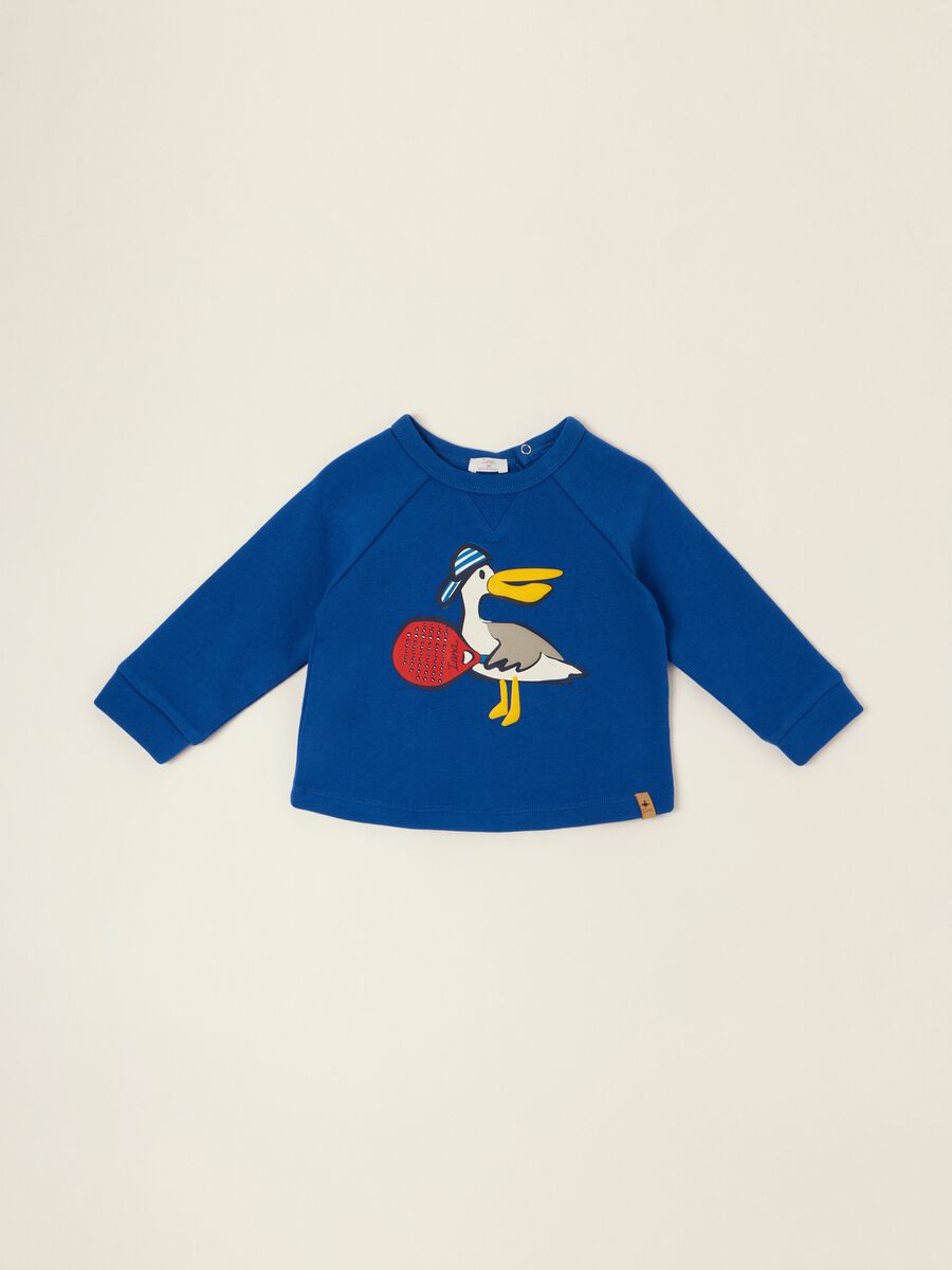 Blue pure cotton baby sweatshirt with print_0