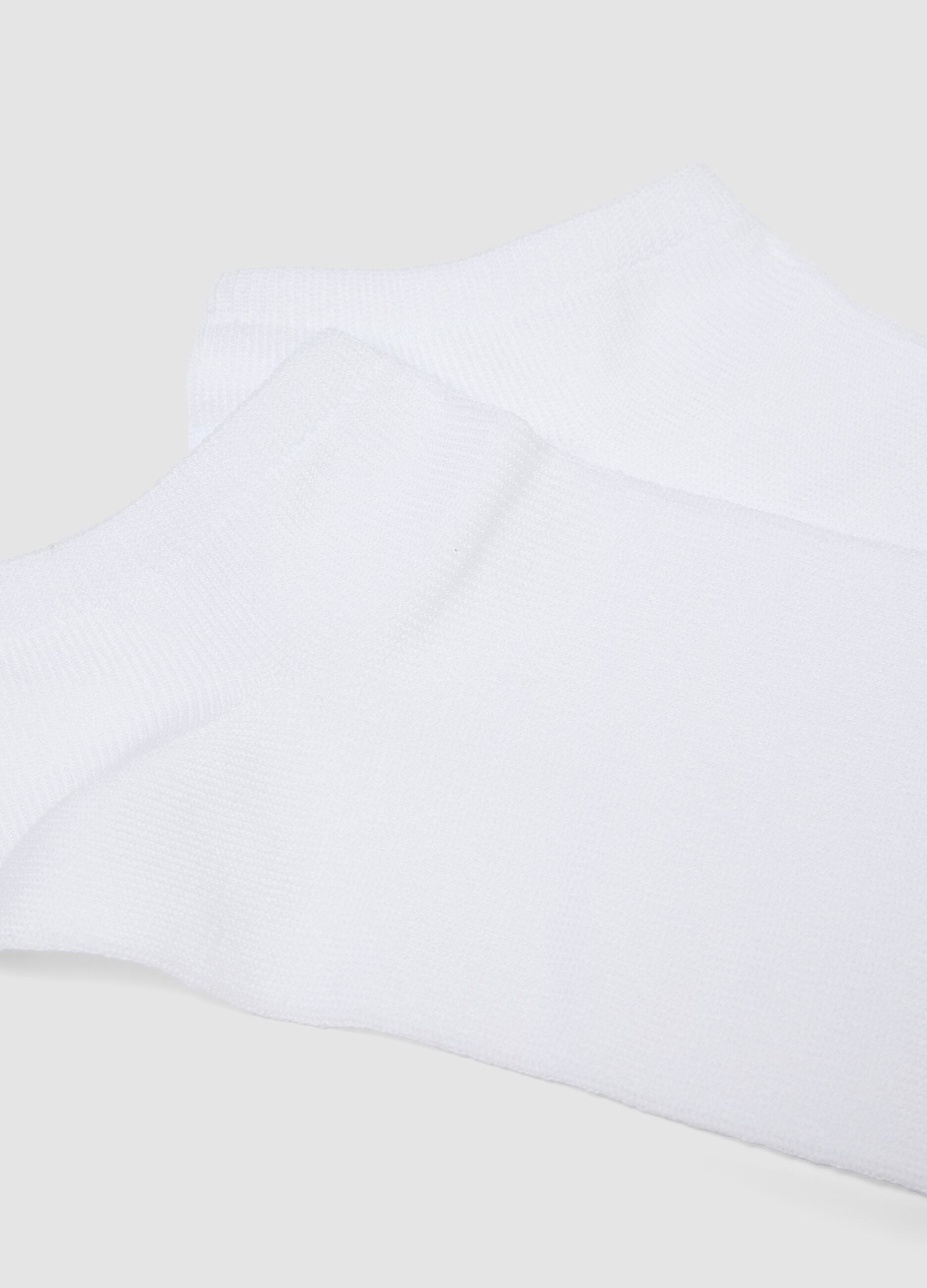 Tripack di calze sportive bianche alla caviglia in cotone organico elasticizzato
