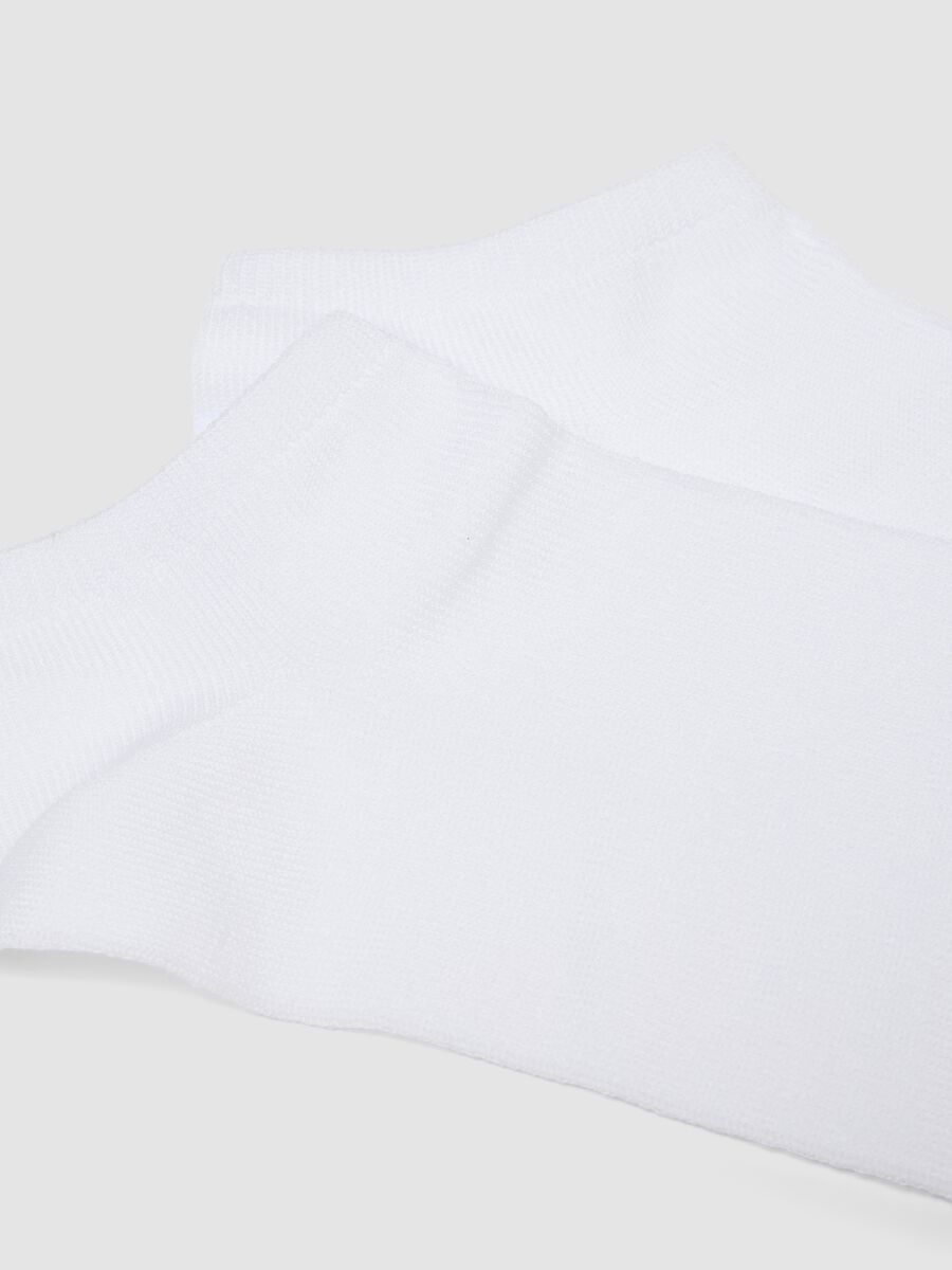 Tripack di calze sportive bianche alla caviglia in cotone organico elasticizzato_2