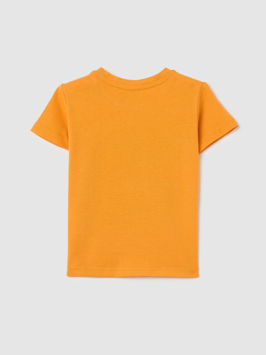 Children's yellow pure cotton regular fit T-shirt with print_1