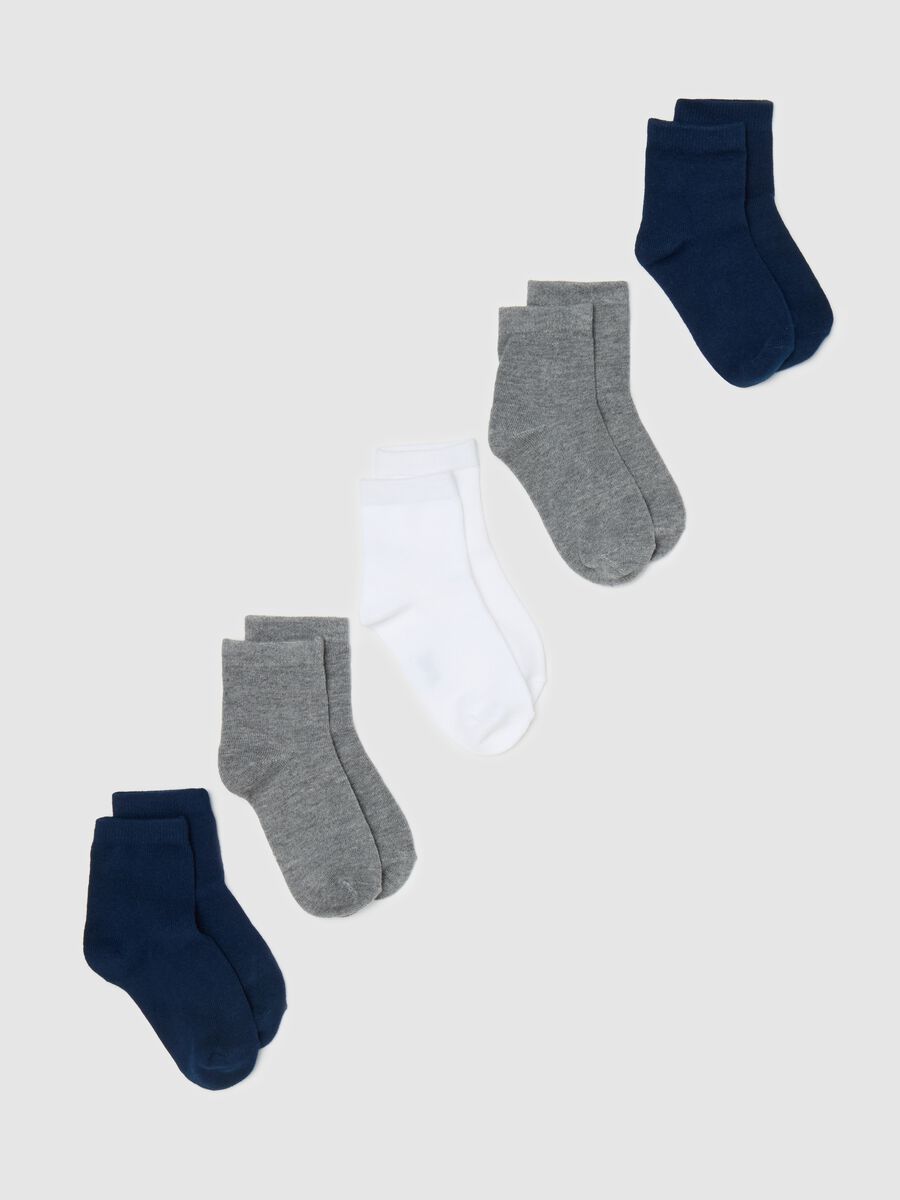 Five-pair pack short socks in stretch cotton_0