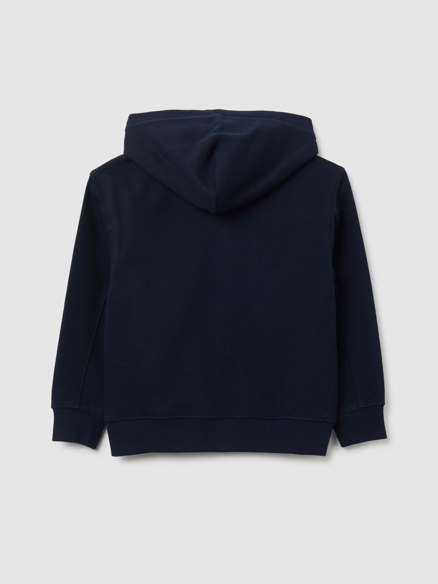 Felpa da bambino in puro cotone blu regular fit_1