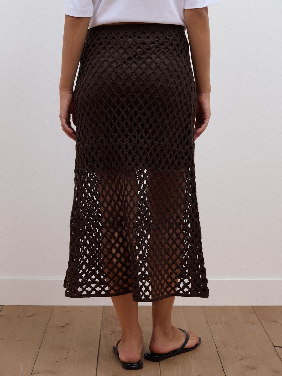 Gonna marrone in misto cotone in crochet_2