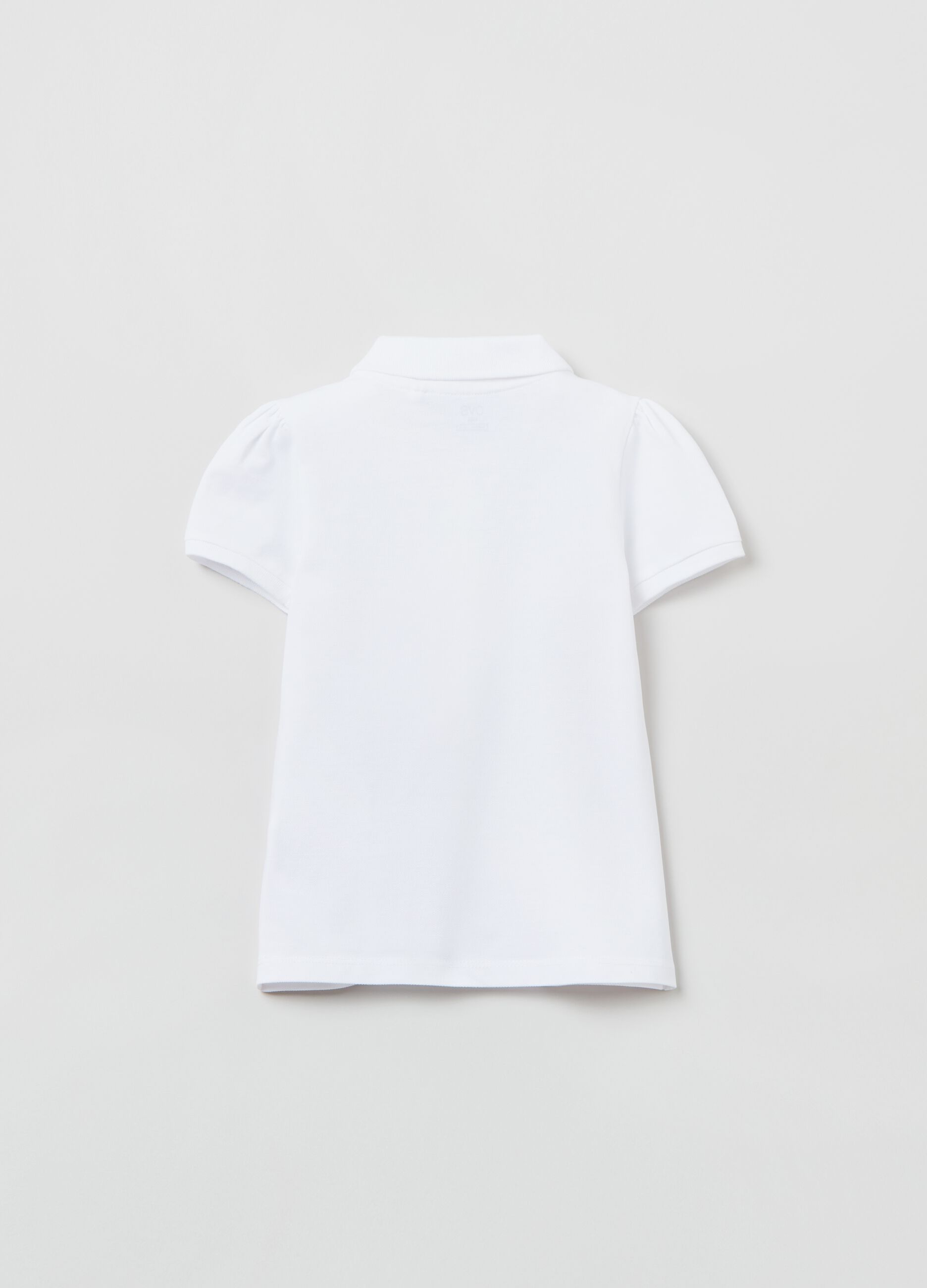 Cotton piquet polo shirt with frills