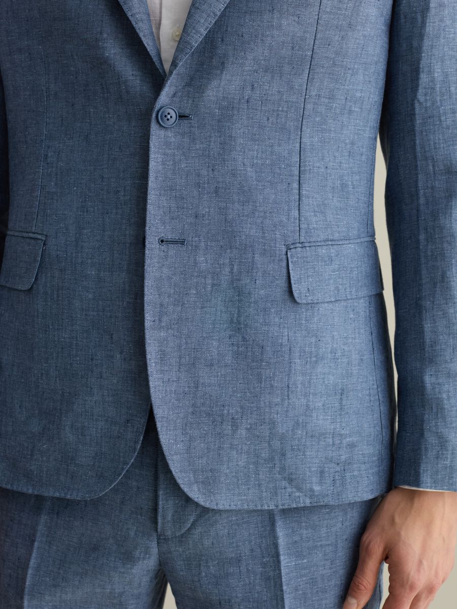Single-breasted blazer in linen_3