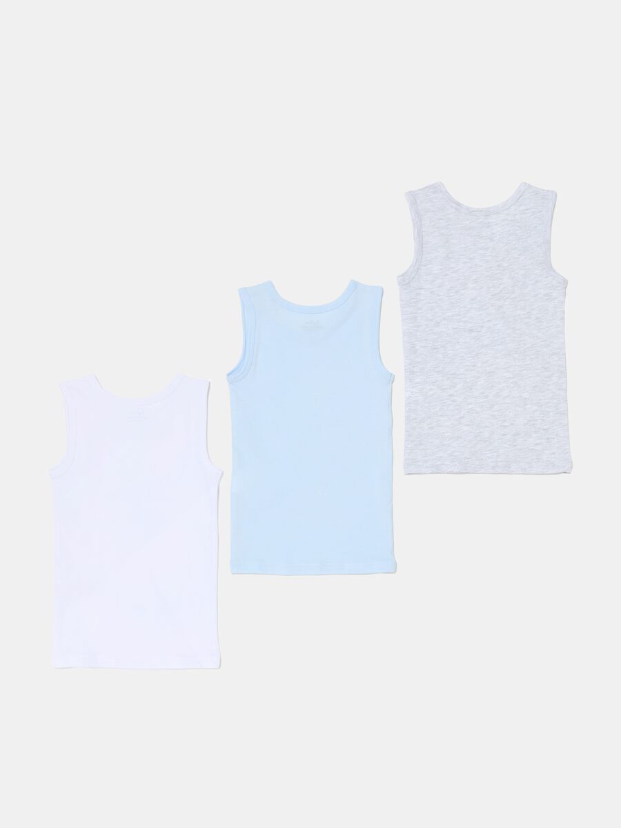Three-pack racer back vests in organic cotton_1
