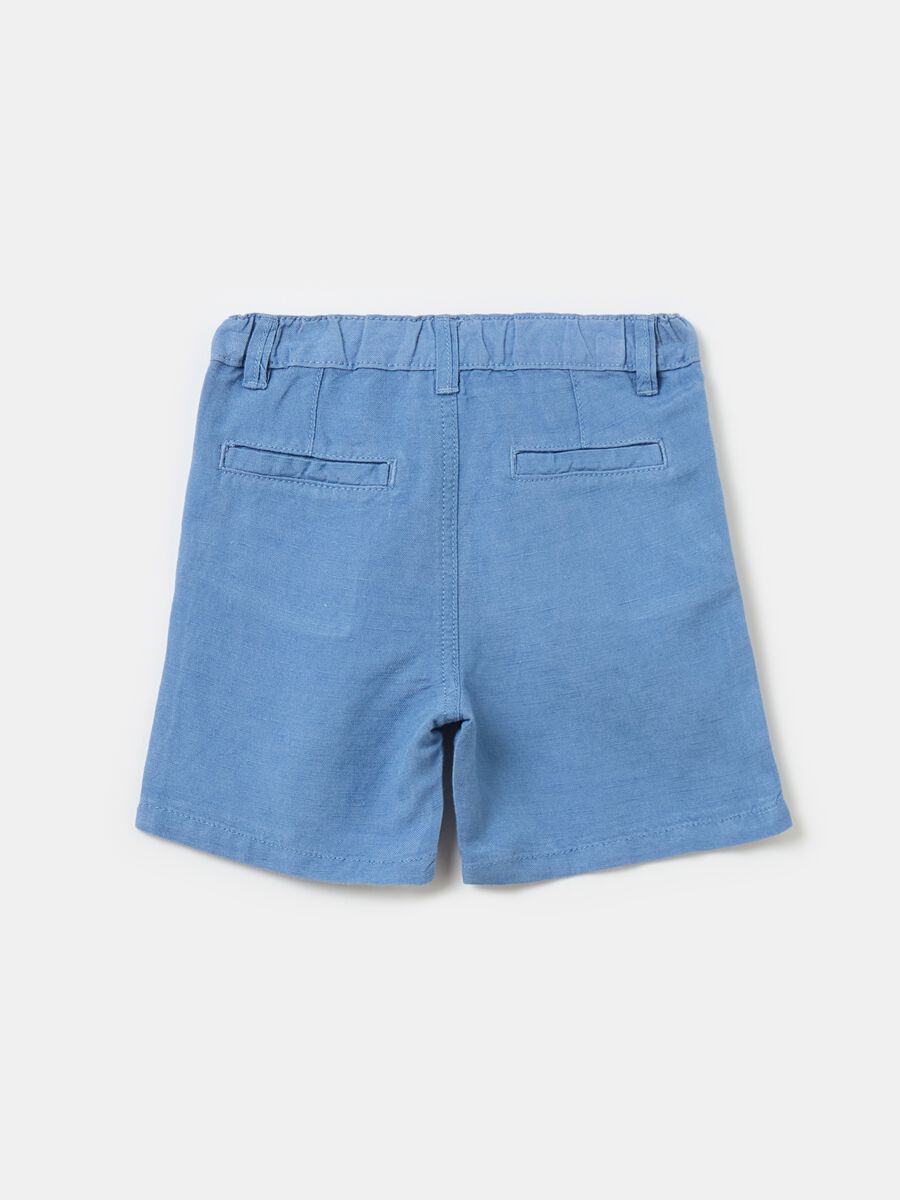 Viscose and linen Bermuda shorts with pockets_1