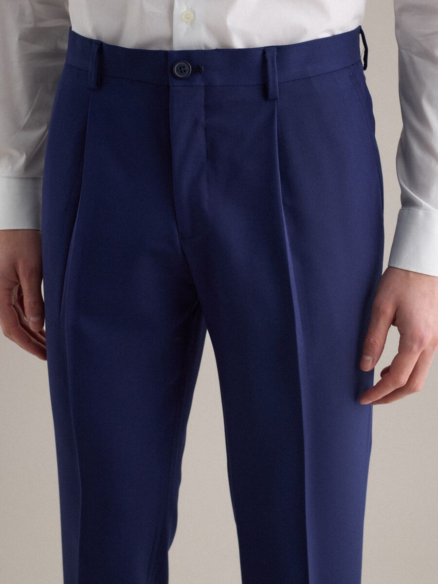 Slim Fit Blue Smart Trousers_3
