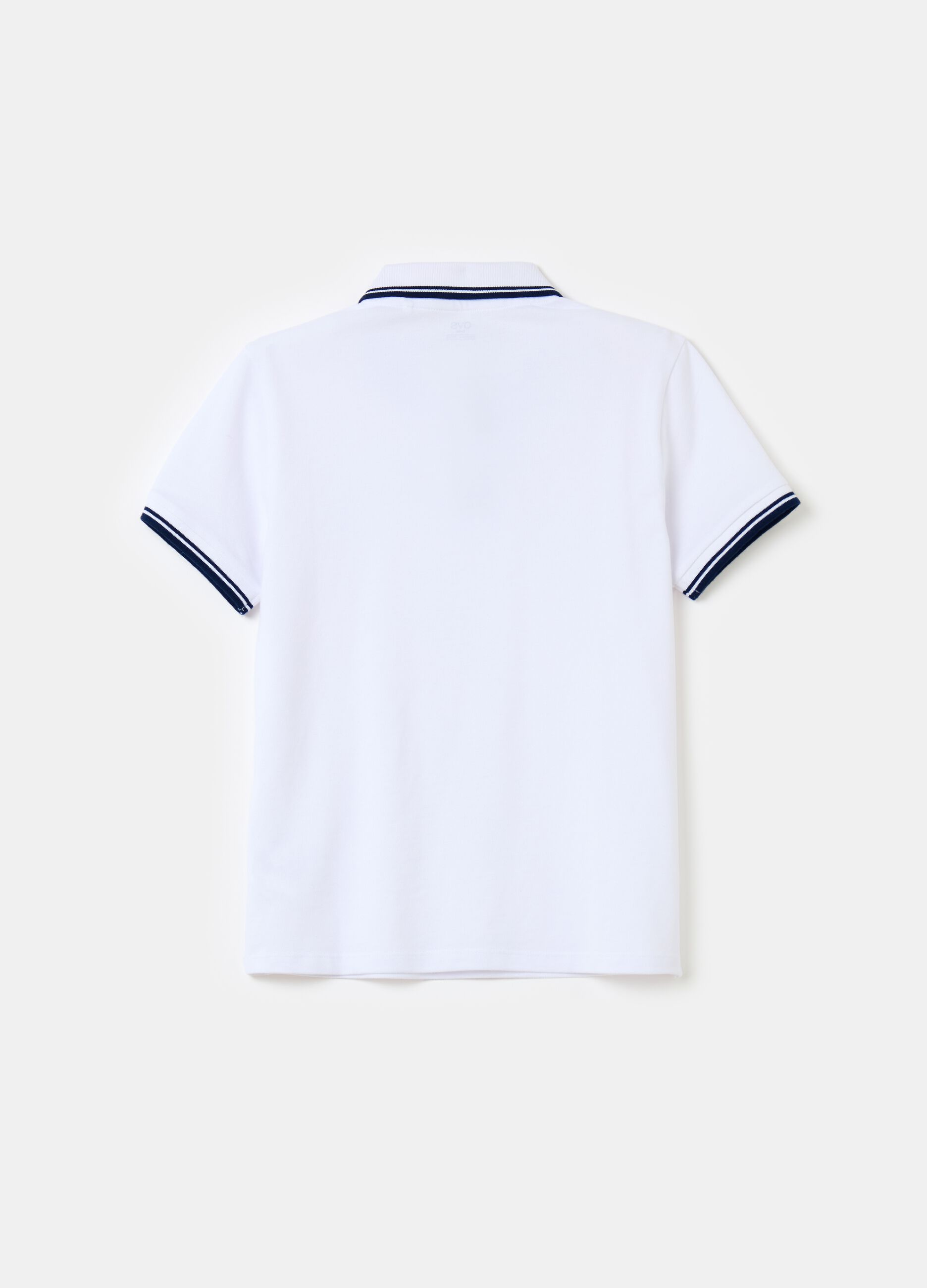 Polo shirt in piquet with striped detail