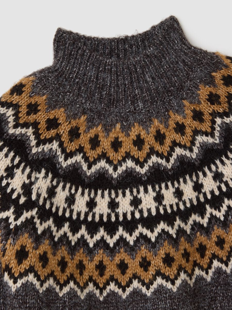 Multicolour Regular Fit Jacquard Pattern Pullover_5