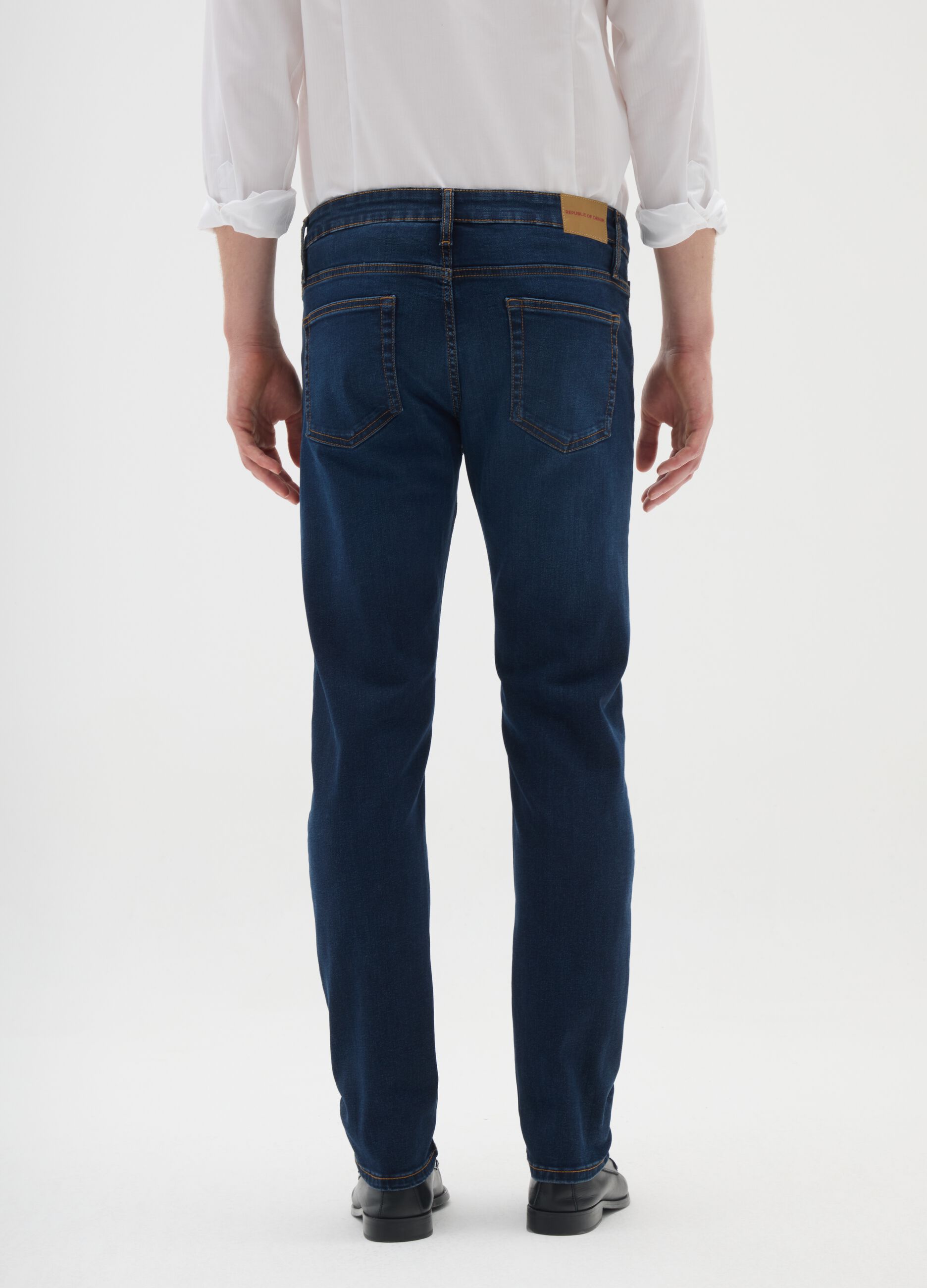 Blue slim fit denim trousers
