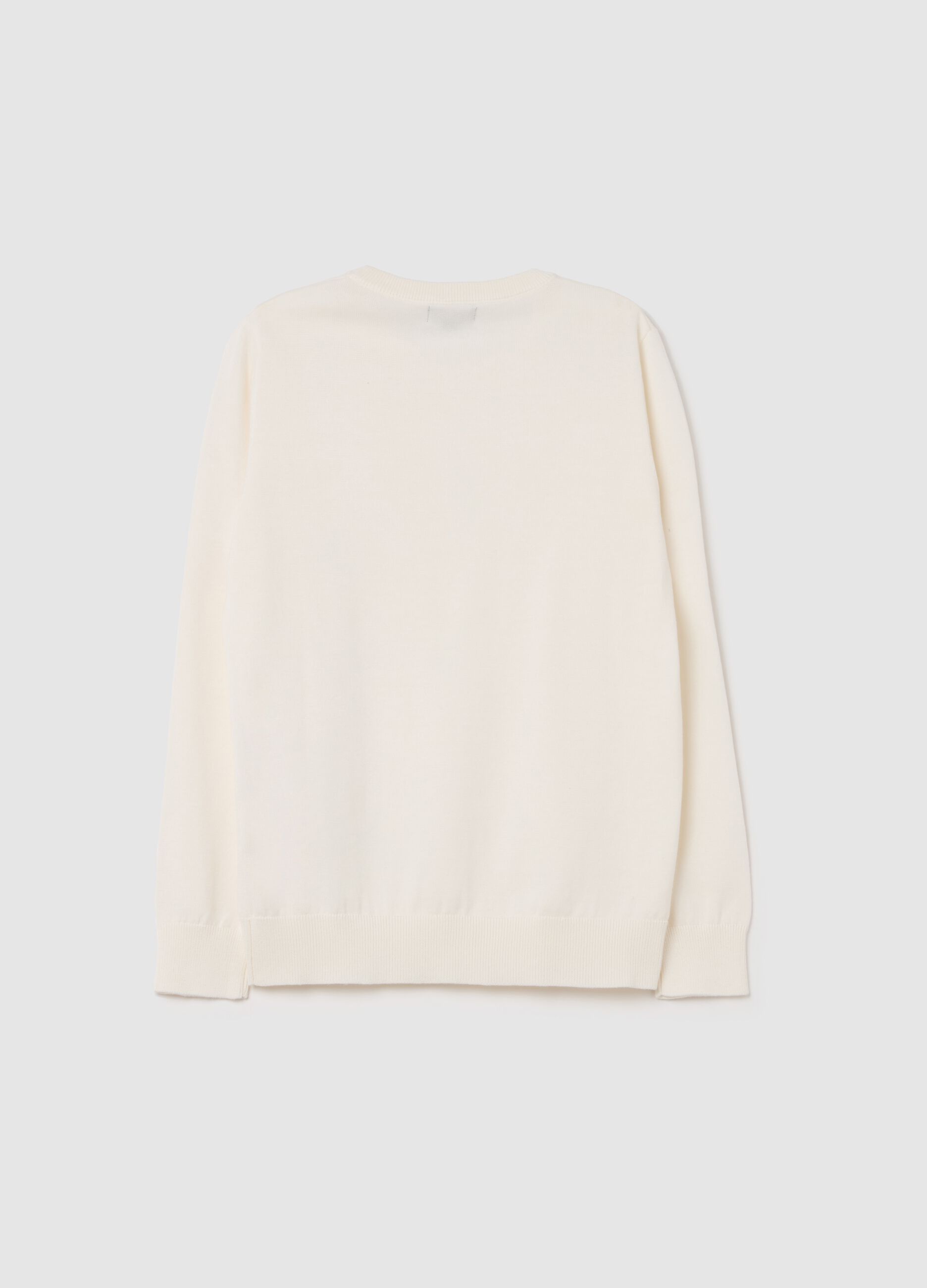 Solid colour cotton pullover