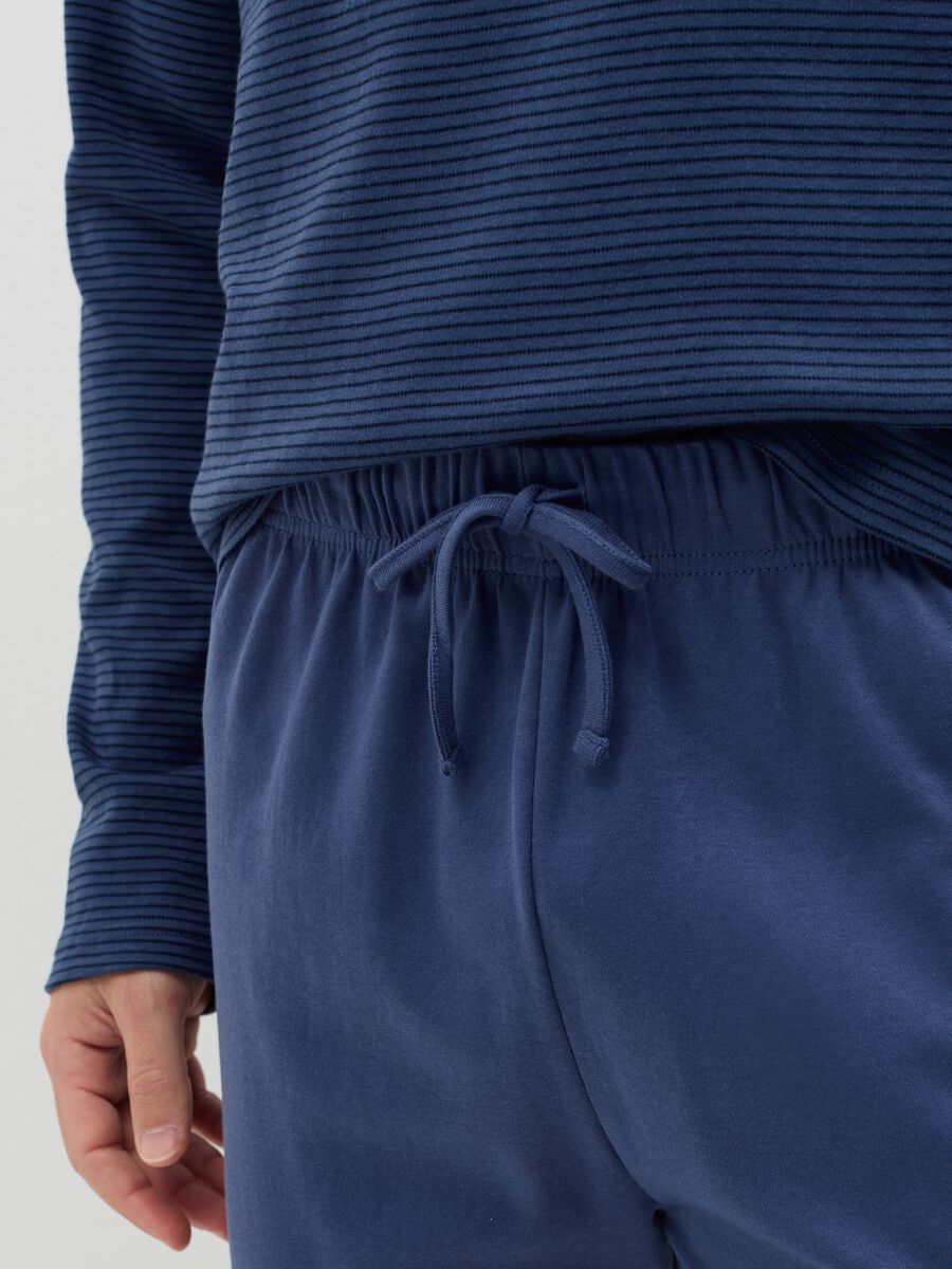 Cotton pyjamas with thin striped top_2