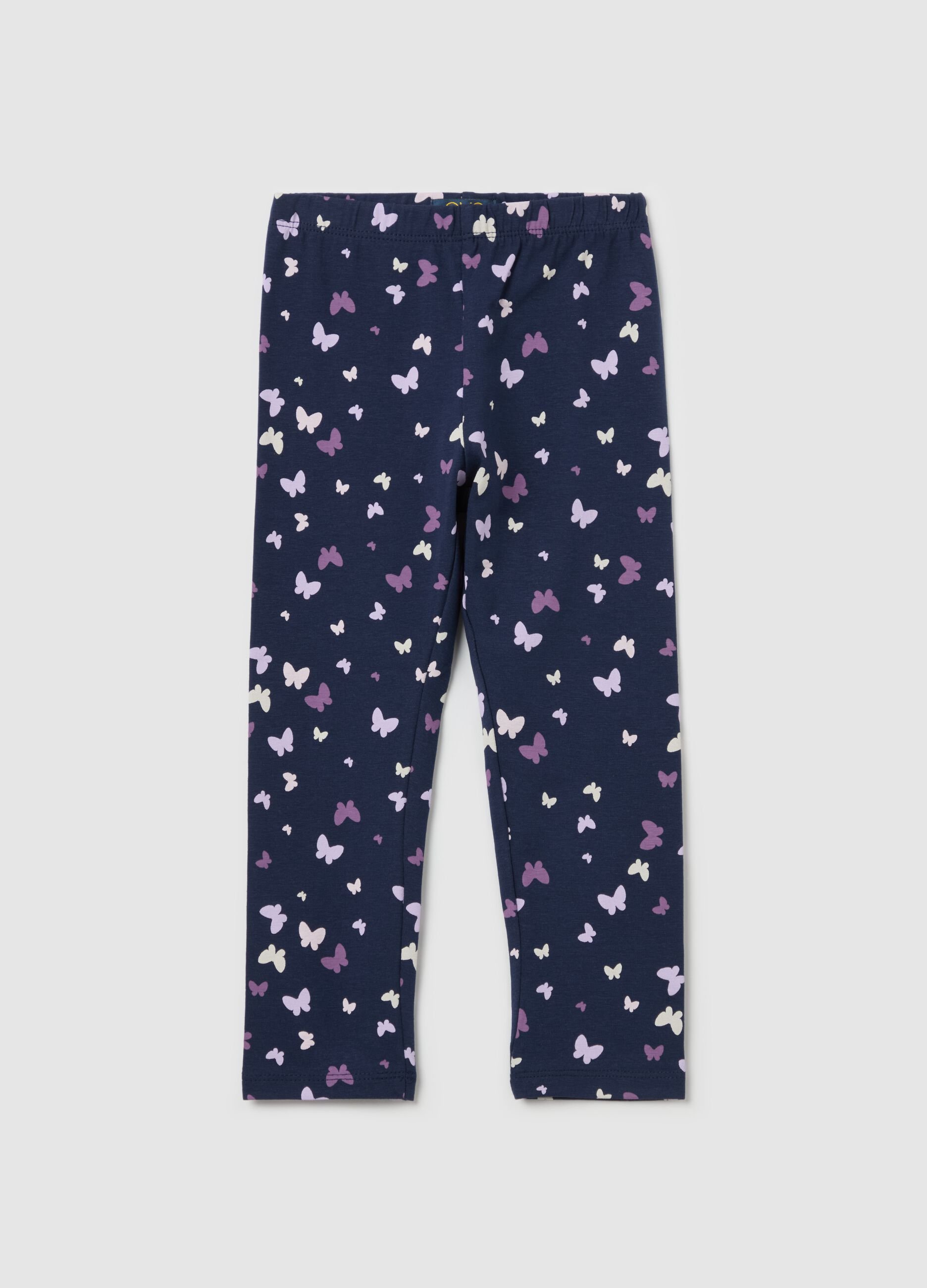 Three-quarter leggings in stretch cotton