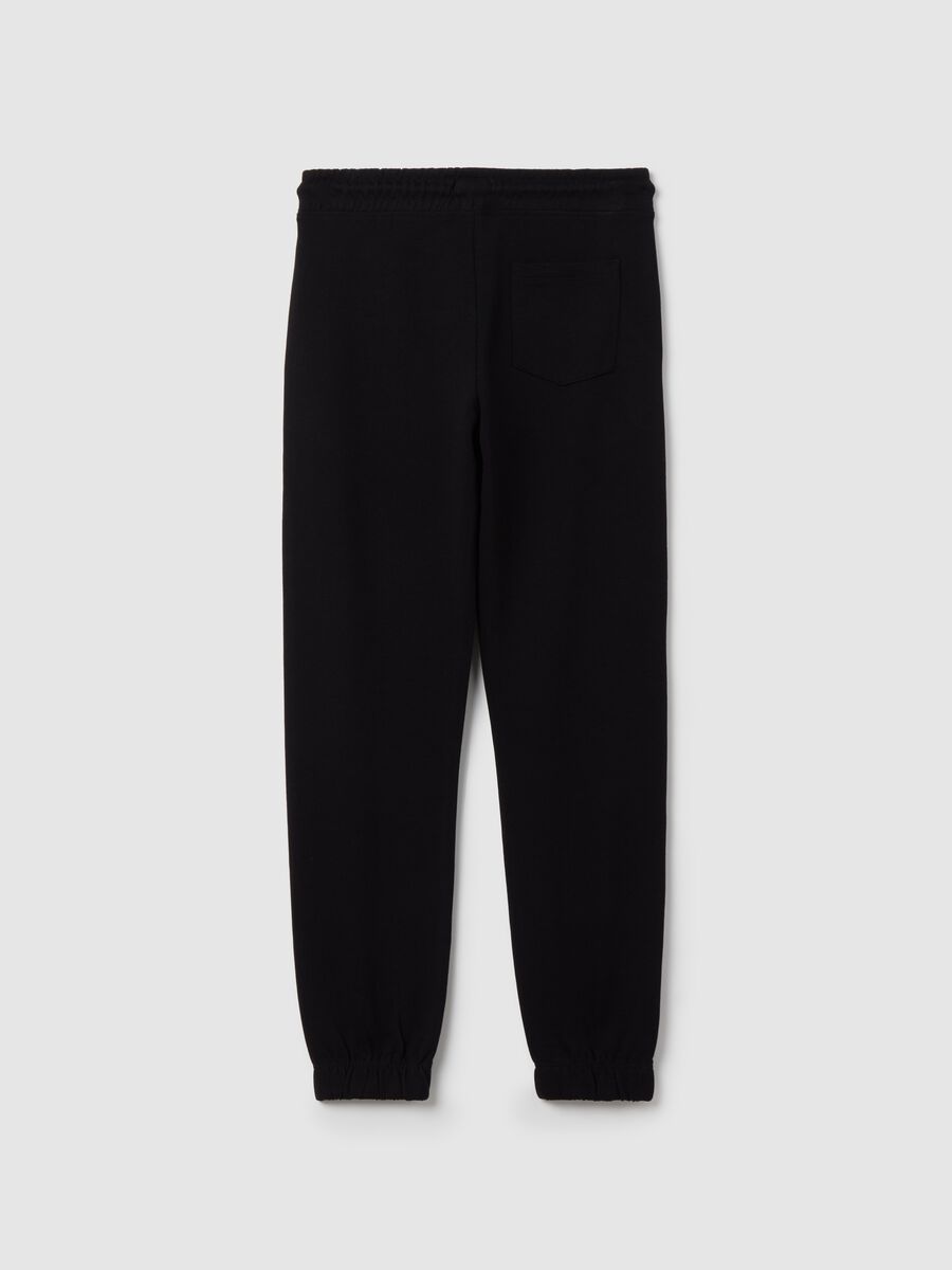 Plush joggers with drawstring and print_4