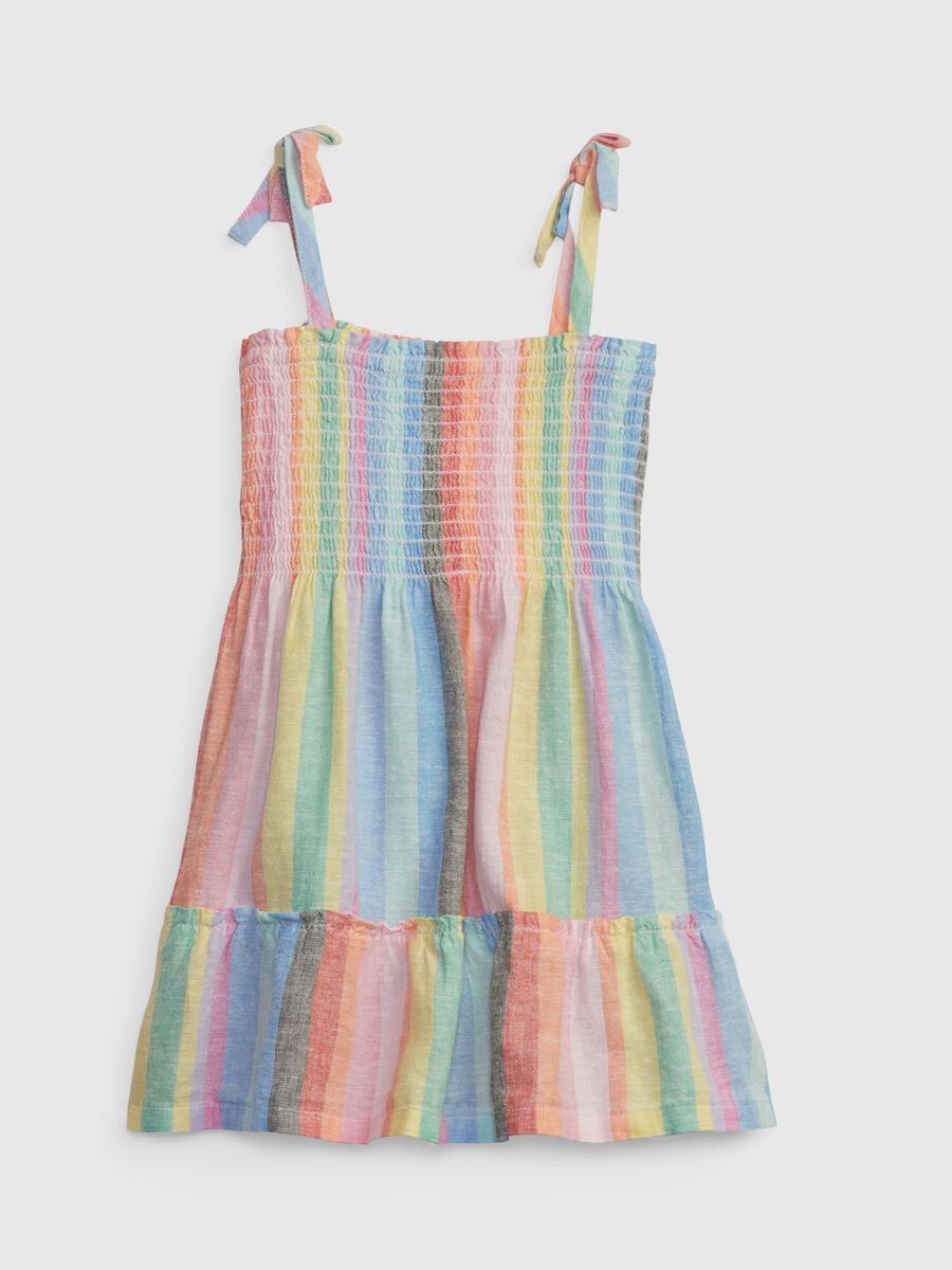 Striped dress in linen and cotton_1