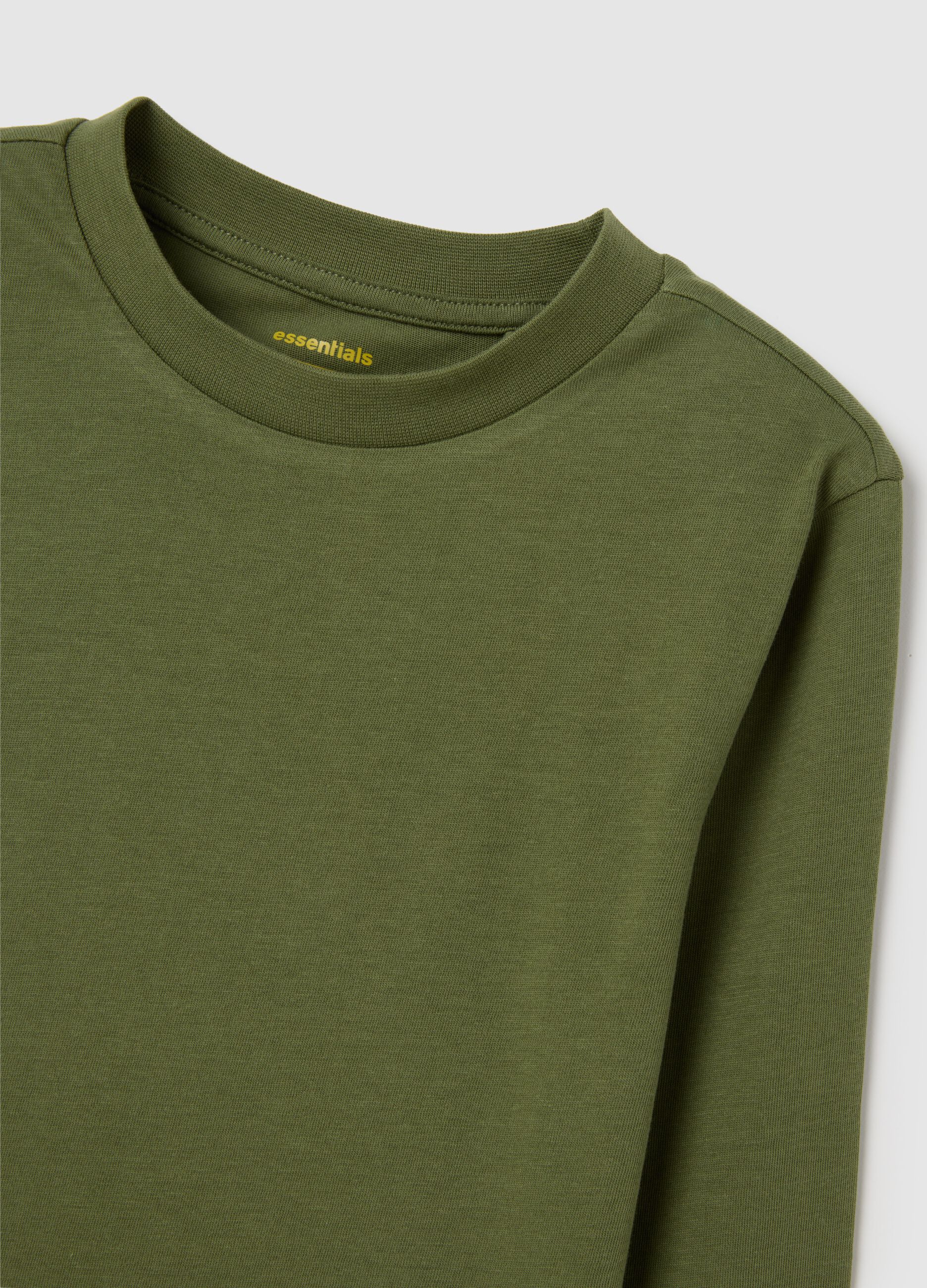 Green regular fit pure cotton children's sweater