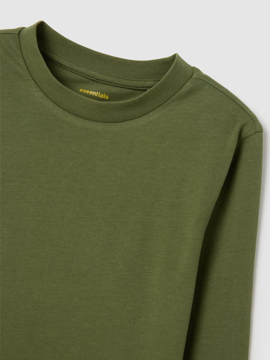 Green regular fit pure cotton children's sweater_3